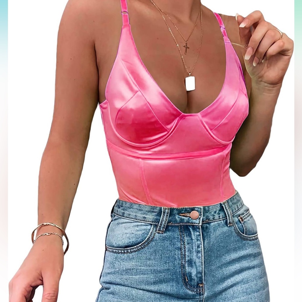 Hot pink body suit